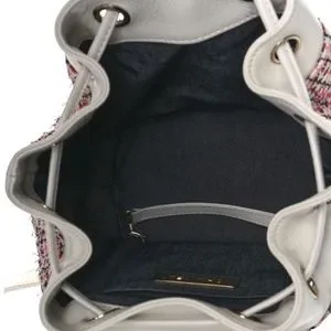 CHANEL Tweed CC Mania Backpack Black Red White Chanel Tweed CC Mania Flap Bag Black Red White 1616323  main image 4